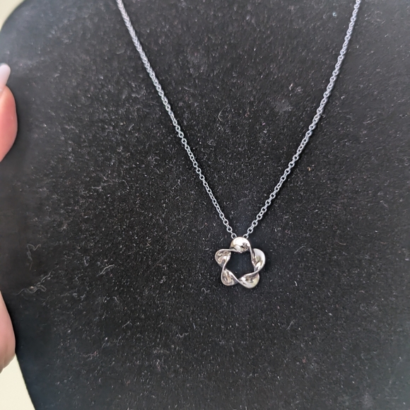 Stamped 925 Silver Necklace with Knot Pendant - Picture 5 of 11